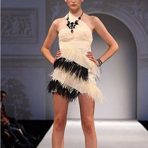 Guess by Marciano Effortless Side Strap Peach Silk Feather Skirt Dress